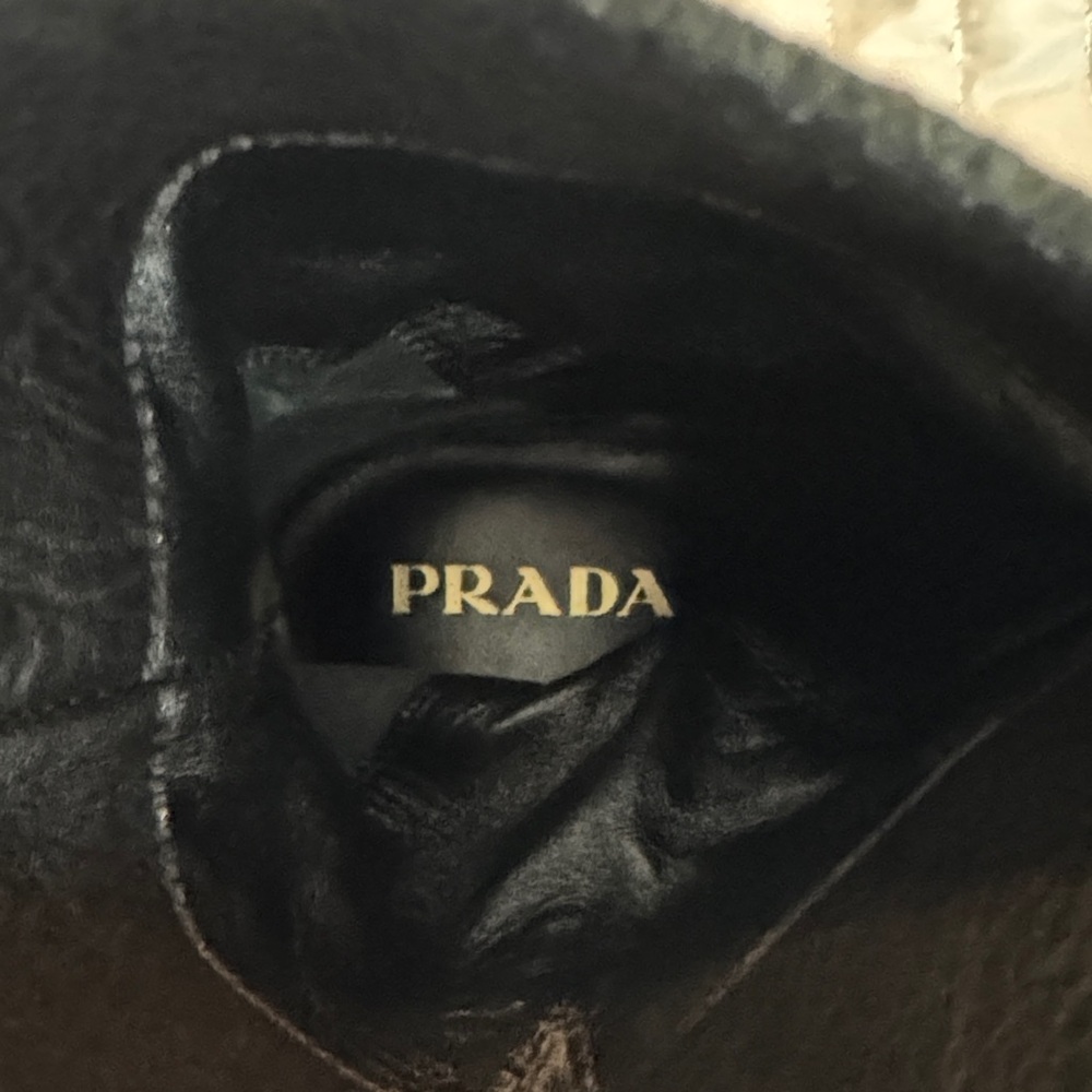 Prada Black Moto Boots with Buckle Accents - Picture 10 of 10